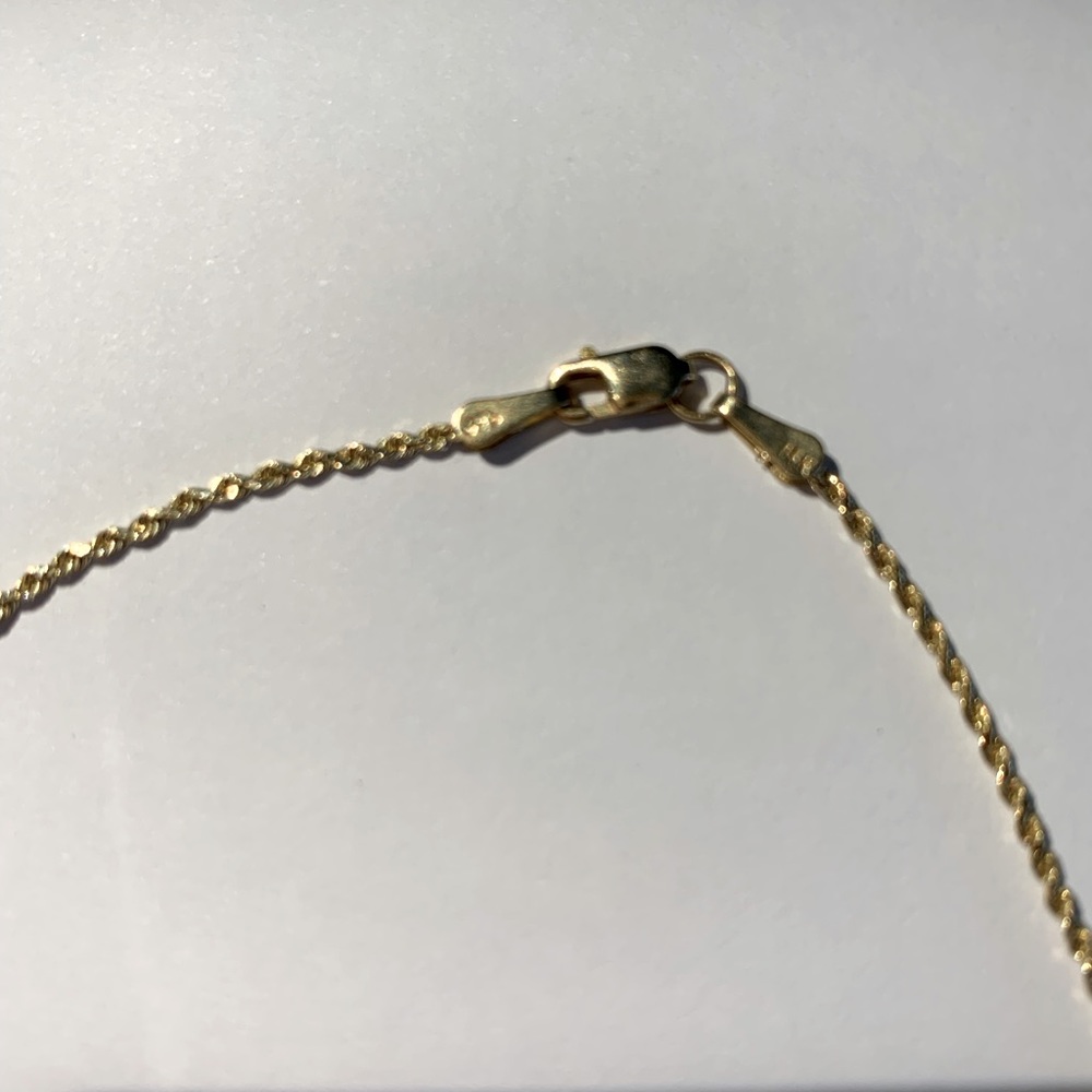 14k gold rope necklace. 16” long. Lobster clasp
